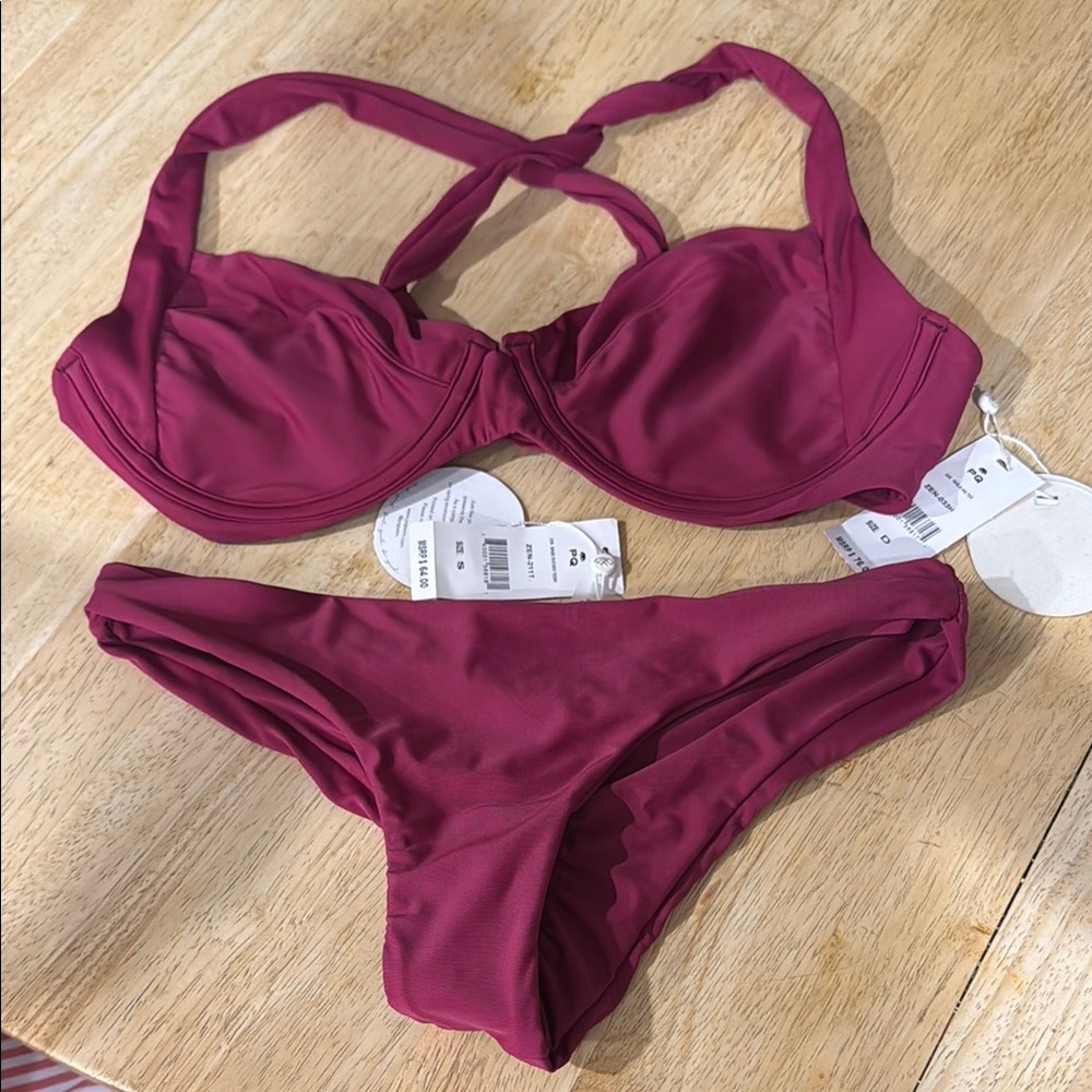 PQ Swim Purple Bikini Set Classic Minimalist Design